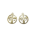 925 Gold Vermeil Tree Of Life Charm - K Jewelry Accessories