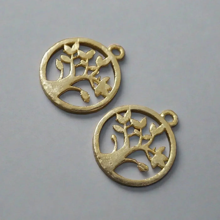 925 Gold Vermeil Tree Of Life Charm - K Jewelry Accessories
