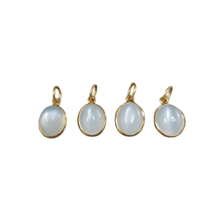925 Gold Vermeil White Moonstone Pendant Drop Shape - K Jewelry Accessories
