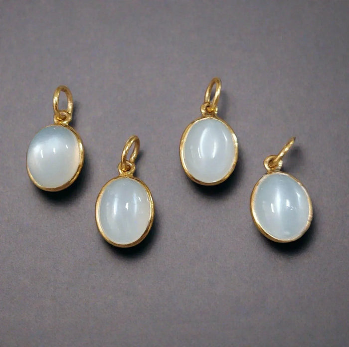 925 Gold Vermeil White Moonstone Pendant Drop Shape - K Jewelry Accessories