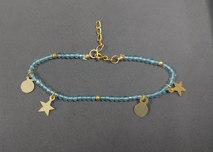 925 Handmade Apatite Silver Beaded Bracelet For Women - K Jewelry Accessories
