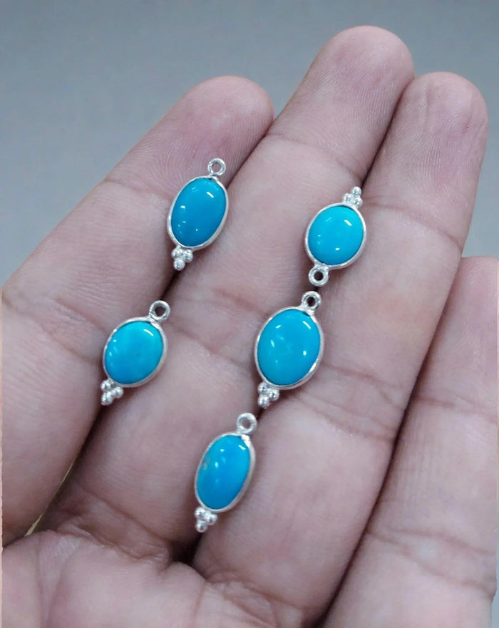925 Silver Arizona Turquoise Charms For Jewelry Making - K Jewelry Accessories