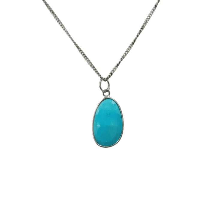 925 Silver Arizona Turquoise Pendant - December Birthstone - K Jewelry Accessories