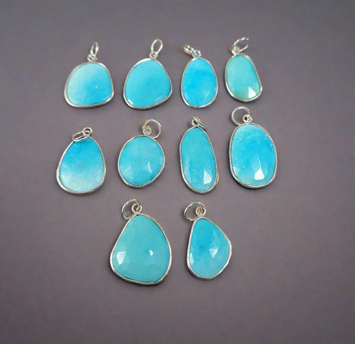 925 Silver Arizona Turquoise Pendant - December Birthstone - K Jewelry Accessories
