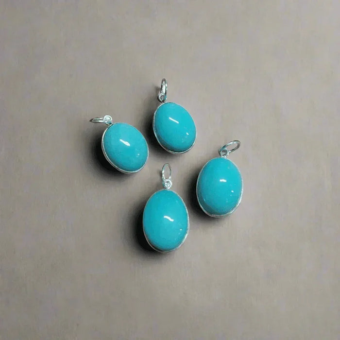 925 Silver Arizona Turquoise Pendant Birthstone Charm - K Jewelry Accessories