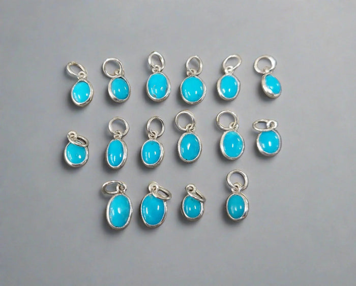 925 Silver Arizona Turquoise Pendant Drop Shape for unisex - K Jewelry Accessories