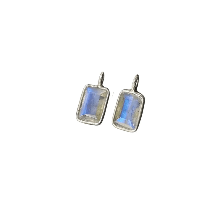 925 Silver Baguette Labradorite Charm Pendant Jewelry - K Jewelry Accessories