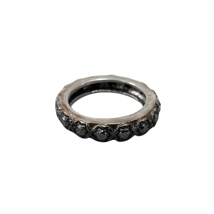 925 Silver Black Diamond Eternity Band - K Jewelry Accessories