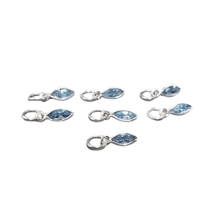 925 Silver Blue Topaz Charms Jewelry for multipurpose use - K Jewelry Accessories