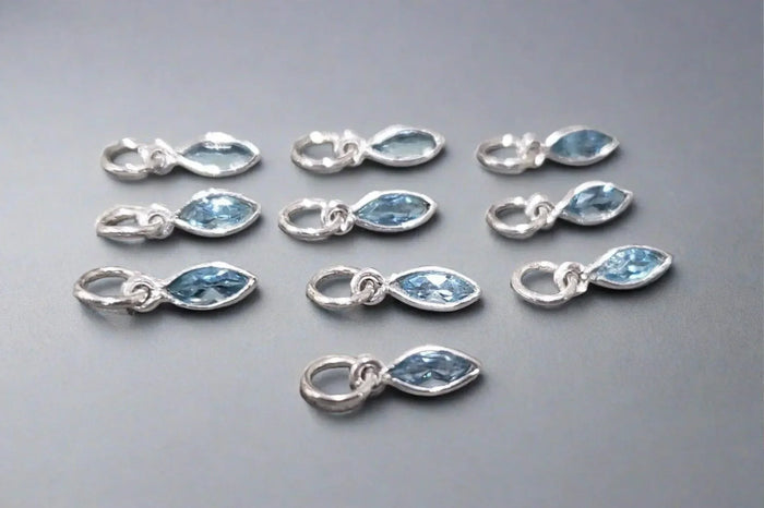 925 Silver Blue Topaz Charms Jewelry for multipurpose use - K Jewelry Accessories