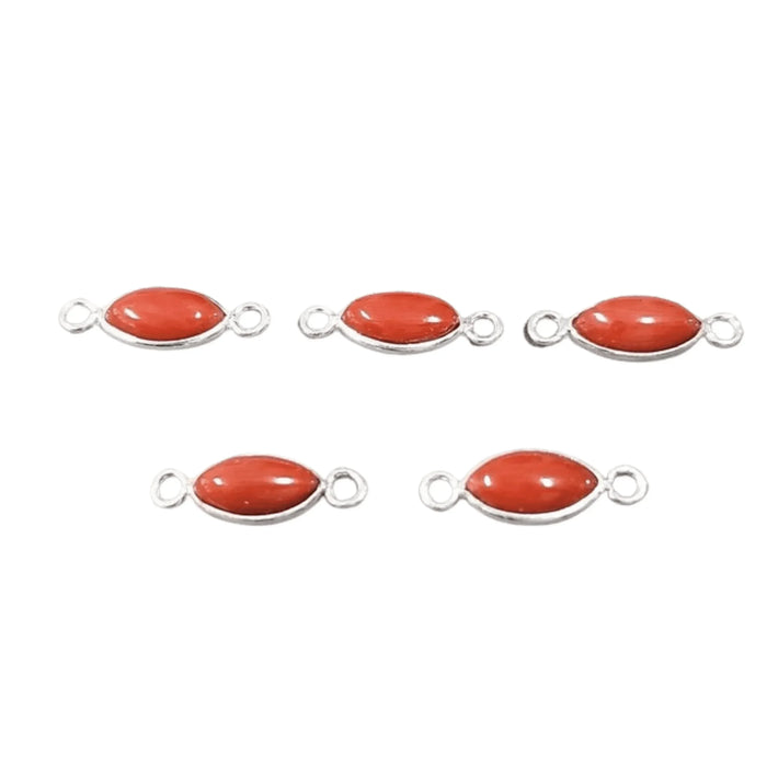 925 Silver Coral Connector Charms Marquise Shape - K Jewelry Accessories