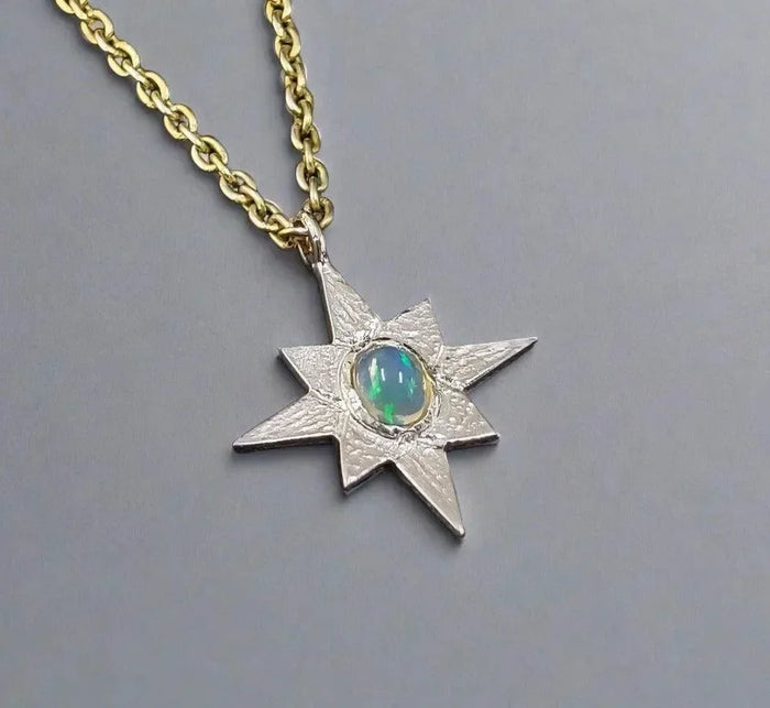 925 Silver Ethiopian Opal Star Charms for Bracelets - K Jewelry Accessories
