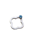 925 Silver Flower Clasp: Swiss Blue Topaz Clover Lock, DIY Jewelry