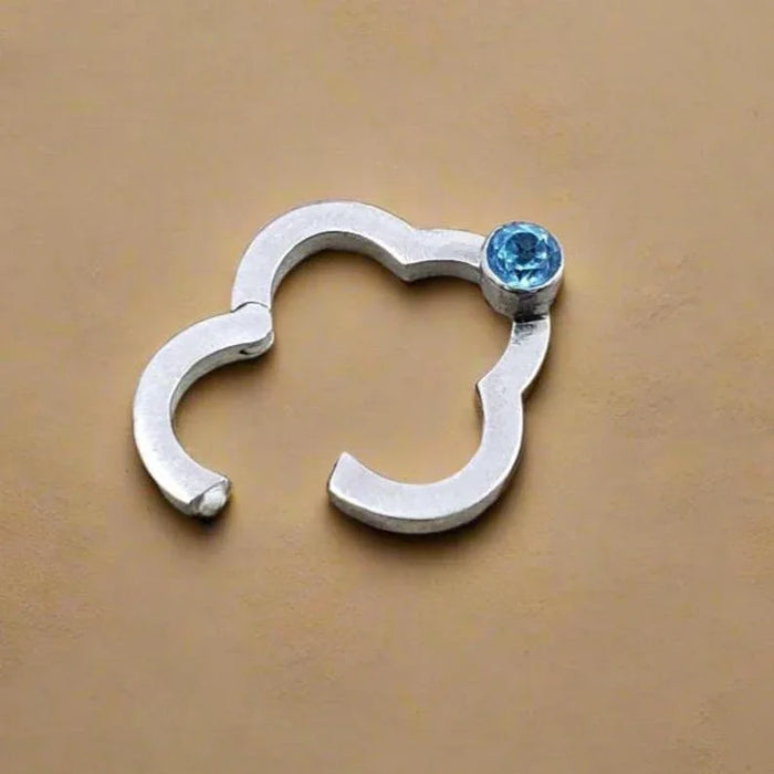 925 Silver Flower Clasp: Swiss Blue Topaz Clover Lock, DIY Jewelry
