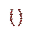 925 Silver Garnet Earrings - Crawler Shape - K Jewelry Accessories