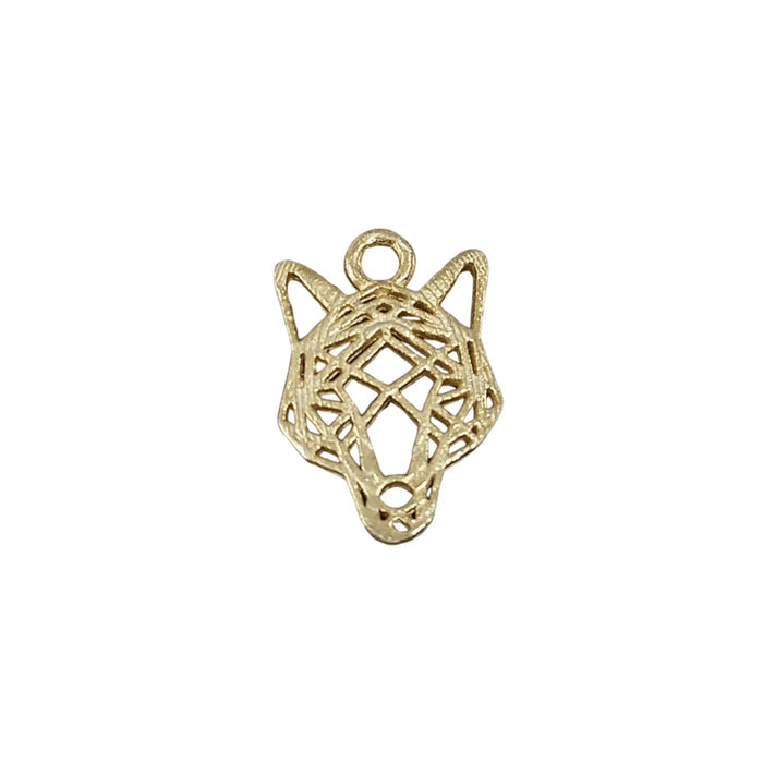 925 Silver Gold vermeil Charm Wolf shape pendant - K Jewelry Accessories