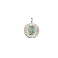 925 Silver Hammered Ethiopian Round Opal Charms - K Jewelry Accessories
