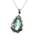 925 Silver Labradorite & Diamond Pendant - K Jewelry Accessories