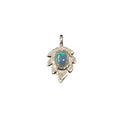 925 Silver Leaf Shape Ethiopian Opal Charm Pendant - K Jewelry Accessories