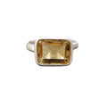 925 Silver Octagon Shape Citrine Ring - K Jewelry Accessories