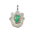 925 Silver Opal Charm Hamsa Hand shape Pendant - K Jewelry Accessories