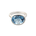 925 Silver Oval Sky Blue Topaz Ring Matte Finish - K Jewelry Accessories