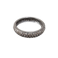 925 Silver Oxidized Diamond Eternity Band - K Jewelry Accessories