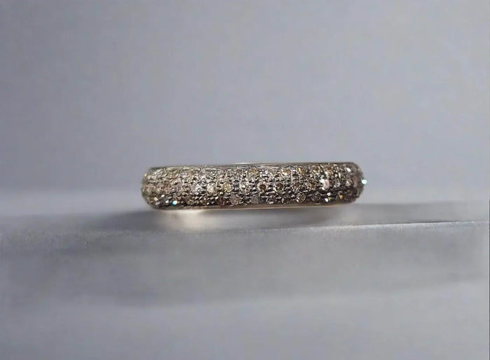 Elegant diamond eternity band with sparkling pavé setting, perfect for luxury jewelry collections