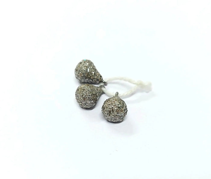 925 Silver Pave Diamond Drop Pendant Jewelry Findings - K Jewelry Accessories