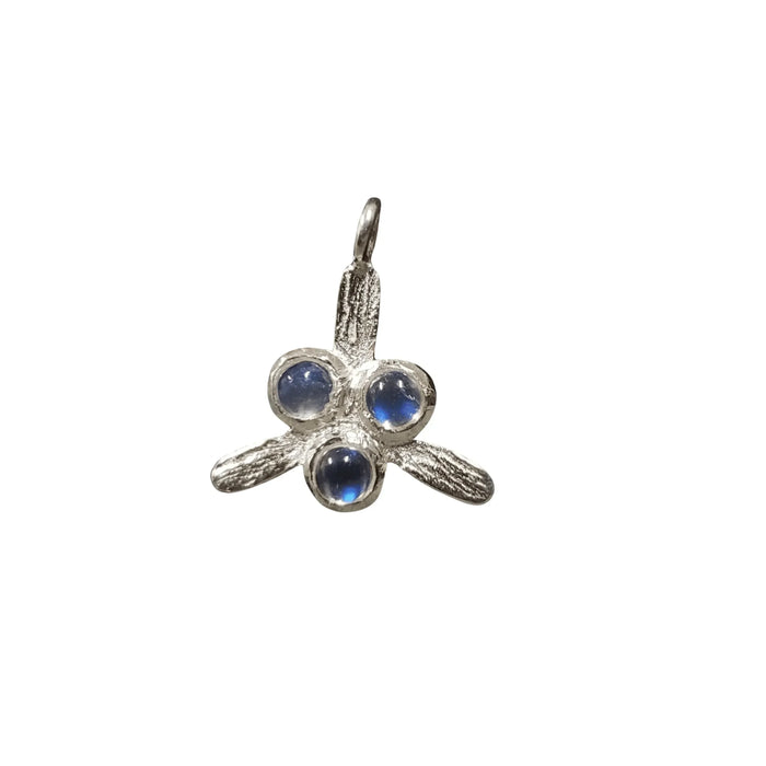 925 Silver Rainbow Moonstone Charm Flower Shape - K Jewelry Accessories