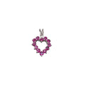 925 Silver Rhodolite Garnet Pendant Heart Shape pink color - K Jewelry Accessories
