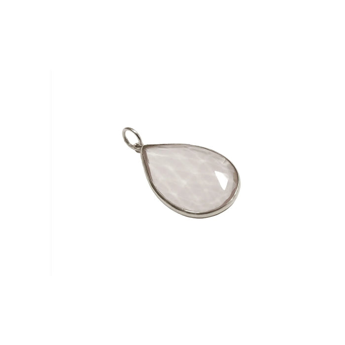 925 Silver Rose Quartz Pendant light pink color charm - K Jewelry Accessories
