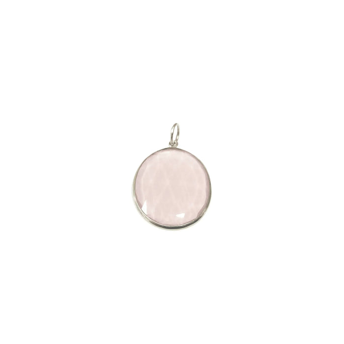 925 Silver Rose Quartz Pendant Light Pink Color For Her - K Jewelry Accessories