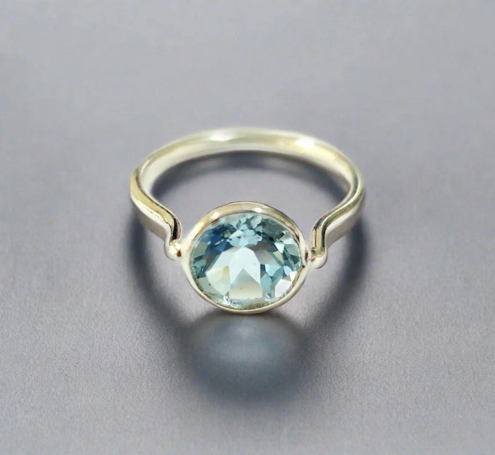 925 Silver Sky Blue Topaz Ring - K Jewelry Accessories