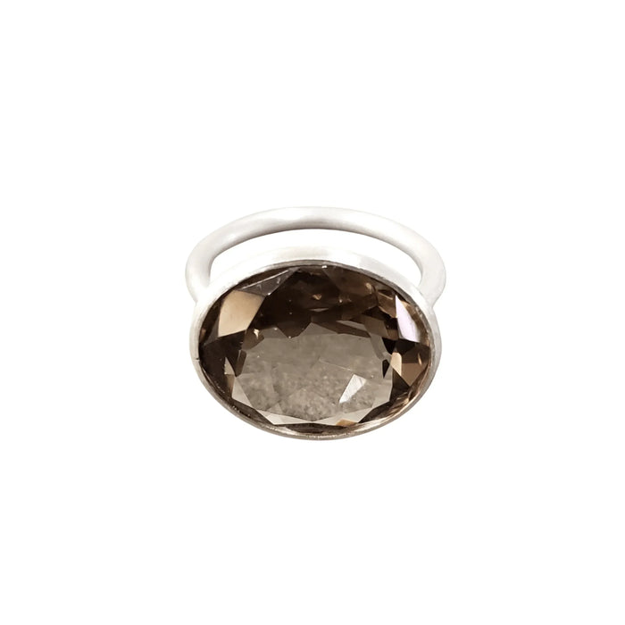 925 Silver Smoky Quartz Ring - K Jewelry Accessories