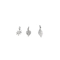925 Silver Star, Betel Leaf & Leaf Diamond Pendant - K Jewelry Accessories