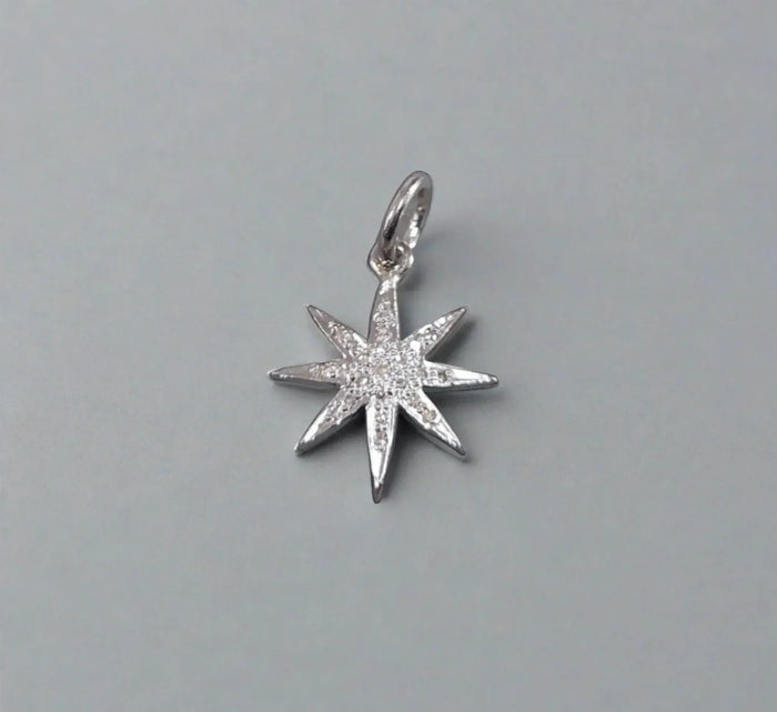 925 Silver Star, Betel Leaf & Leaf Diamond Pendant - K Jewelry Accessories