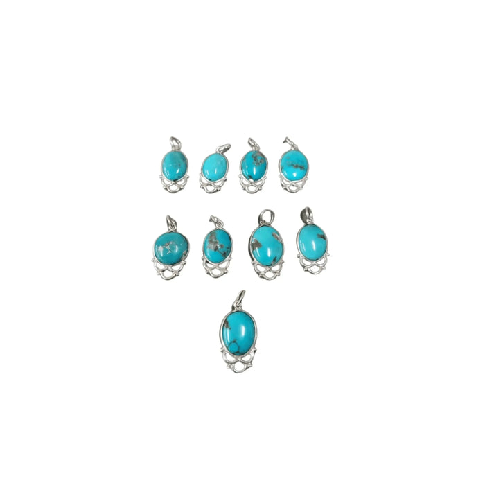 925 Silver Turquoise Charms Pendant Sleeping Beauty Natural - K Jewelry Accessories
