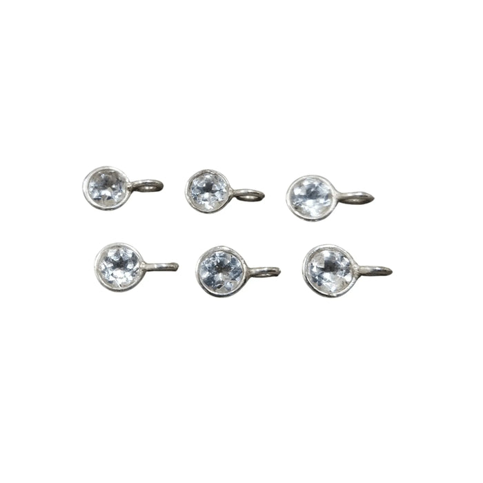 925 Silver White Topaz Charm For Multipurpose Use - K Jewelry Accessories