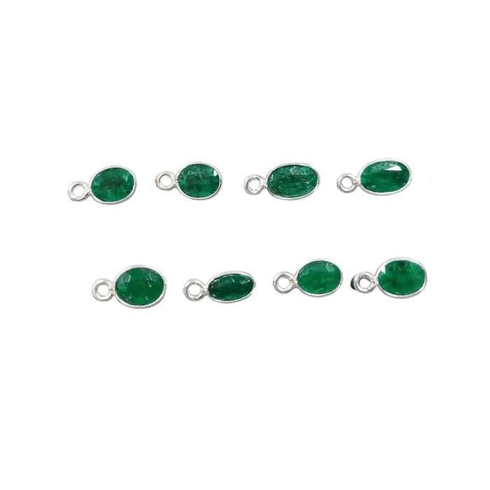 925 Silver Zambian Emerald Charms Bezel Setting - K Jewelry Accessories