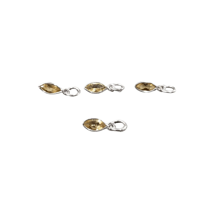 925 Sterling Silver Citrine Minimalist Charm Pendant - K Jewelry Accessories