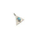 925 Sterling Silver Ethiopian Fire Opal Triangle Charm - K Jewelry Accessories