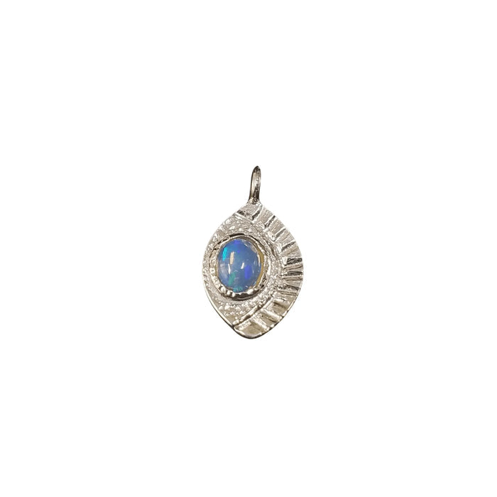925 Sterling Silver Evil Eye Opal Charm - K Jewelry Accessories