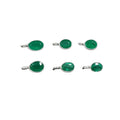 925 Sterling Silver Natural Zambian Emerald Charm Pendant - K Jewelry Accessories