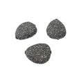 925 Sterling Silver Pave Diamond Teardrop Beads