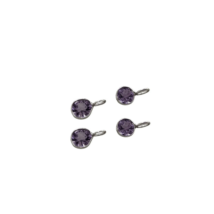 925 Sterling Silver Purple Amethyst Charm - K Jewelry Accessories