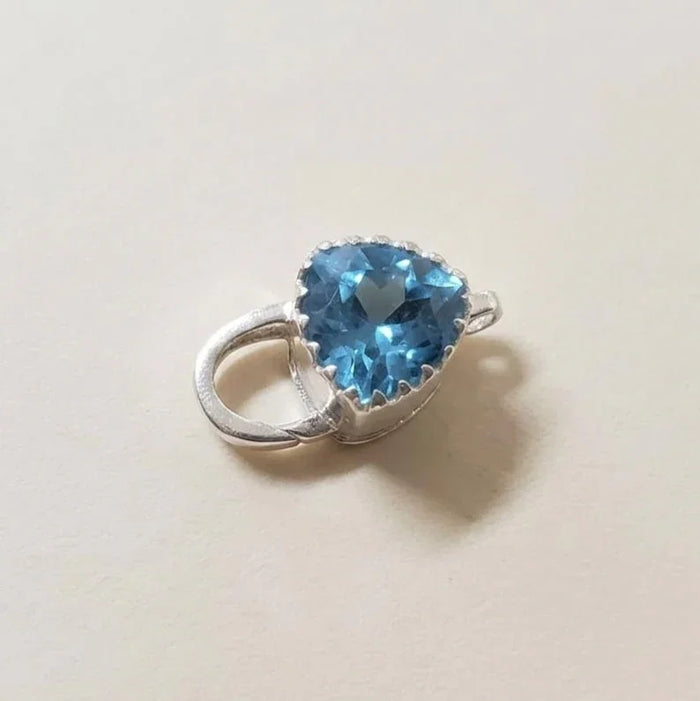 925 Sterling Silver Swiss Blue Topaz Lobster Clasp