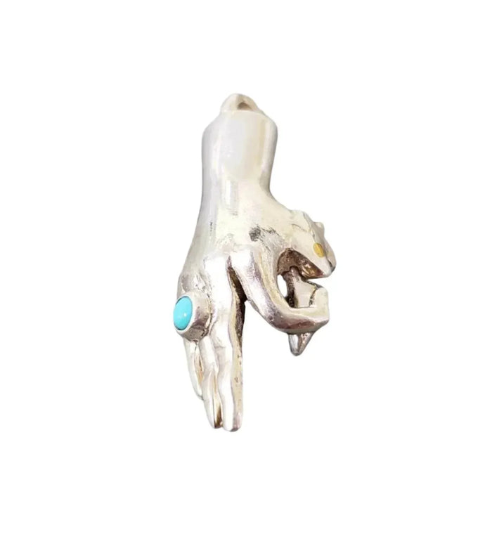 925 Sterling Silver Turquoise Clasp - Hand Charm Holder - K Jewelry Accessories