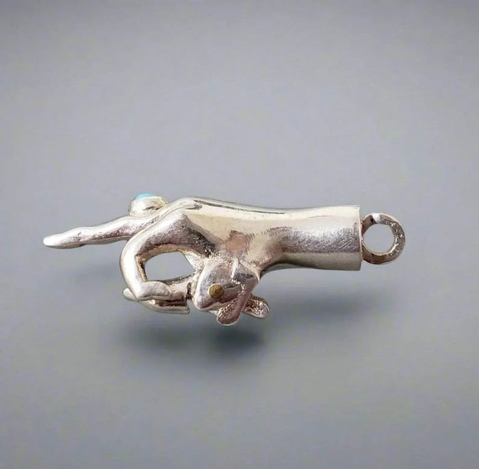 925 Sterling Silver Turquoise Clasp - Hand Charm Holder - K Jewelry Accessories