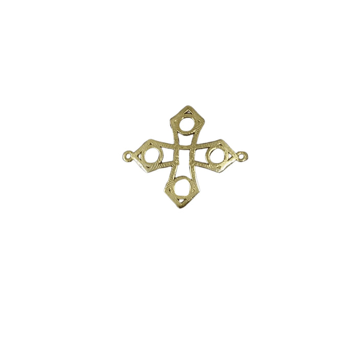 925 Sterling Silver Vermeil Cross Connector Charms - K Jewelry Accessories